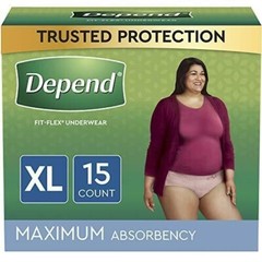 FIT-FLEX Incontinence Underwear for Women, X-Large, Blush (15 Count)