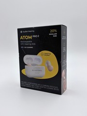 Audien ATOM PRO 2 Wireless Rechargeable Hearing Aids, OTC, Compact, 4 Modes
