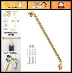 36″ Anti-Slip Shower Grab Bar – Knurled Safety Handrail for Elderly & Seniors