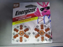 Energizer Size 312 Hearing Aid Batteries, Brown Tab Hearing Aid Batteries