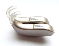 Used,Pair of Oticon Xceed 2 UP behind the ear BTE/Beige color – USA Shipping