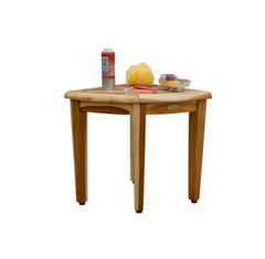 Corner Bench Bath Teak Wood Seat Shower Stool Chair Room Shaving Stand Compact