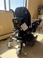 Quantum Power Wheelchair w/ Joystick, Adjustable Footrests, 4-Wheel, Black