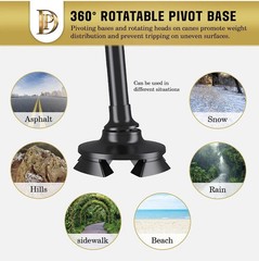Walking Cane For Men and Women With 5 Height Adjustable Levels. Led Lights