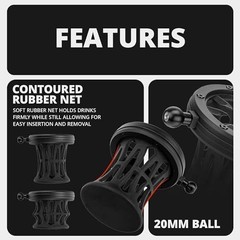 Motorcycle Perch/Brake/Clutch Reservoir Drink Holder – Fits Bottles and Black