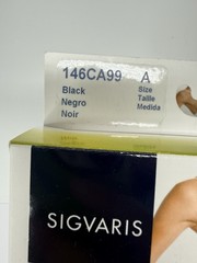 2 Sigvaris Size A Casual Compression Cotton Socks 15-20 mmHg Black Knee High NEW