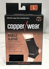 Copper Wear Ankle Sleeve Men Women size L Large Comfortable Compression READ