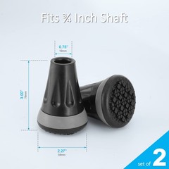 Rehand Cane Tips, 3/4 Inch All Terrain Tip for Cane & Crutch, 3/4“ Rubber Repla