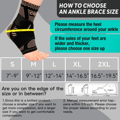 Ankle Brace for Women & Men, Ankle Compression Sleeve Support Copper Infused Ank