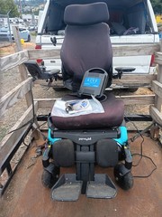 Permobil 4-Wheel Power Wheelchair w/ Joystick, Headrest, Footrests Black/Blue