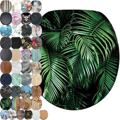 SANILO Wooden Toilet Seat Round, Adjustable (15.3-17.1 inches), Palmdream