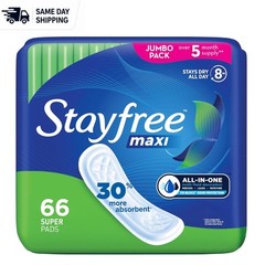 Ultimate Protection: 66ct Super Long Wingless Pads with Four-Wall Defense