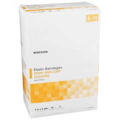 McKesson Elastic Hook & Loop Bandage, 6 in x 5 yd Roll, Non-Sterile