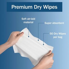 Dry Wipes for Adults 2×100 Pack, Unscented Disposable Washcloths 10″x13″