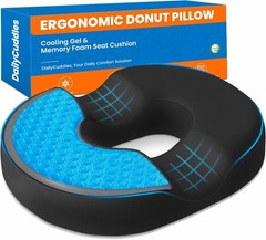 Donut Pillow for Tailbone Pain, Hemorrhoids – Cooling Gel Memory Foam Chair Seat