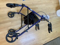 Drive 4-Wheel Rollator Walker, Padded Seat & Removable Backrest, Blue 300 lb