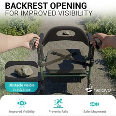 Helavo 2-in-1 Rollator Walker Wheelchair Combo, Foldable, 300lbs Capacity