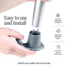 Walker skis Glides for Folding Walkers 4 Pack Accessories Gray