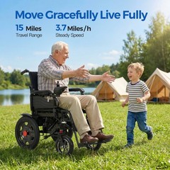 Quelith Foldable Electric Wheelchair Intelligent Power Wheelchairs Free Shipping