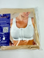Yesmina-Z Front Zippered Cotton sports bra/Design Veroniqu SMALL