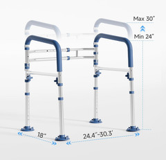Adjustable Toilet Safety Frame Padded Armrests Foldable 350LB Elderly Support