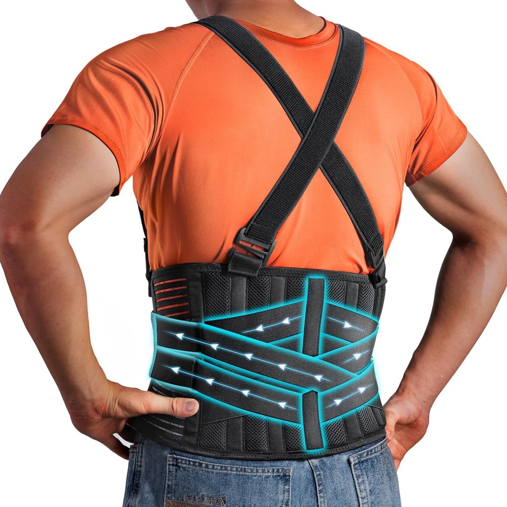 Plus Size 2XL/3XL Back Brace with Removable Suspenders, Posture Corrector for He