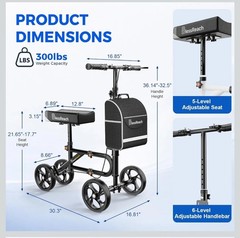Economy Knee Scooter Steerable Knee Walker for Foot Injuries Compact Crutch
