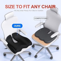 X Large Memory Seat Cushion for Office Chair Ergonomic 19″ x 17″ x 6″ Black