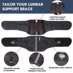 Back Support Brace for Lower Back Pain Relief, Lumbar Pad, Lifting Support, Scol