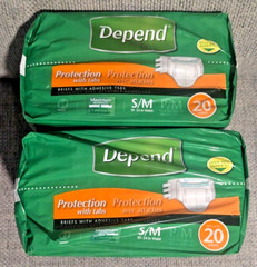 Depend Protection w/Tabs Incontinence Underwear Maximum Absorbency 40ct Small/MD