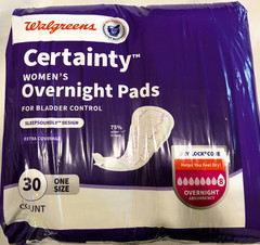 💚Walgreens Certainty Women’s Overnight & Ultimate Bladder Control Pads – 3 pack