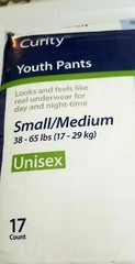Youth Pants, Small/Medium 38- 56 lbs. Unisex day & night-time wear, 17 count