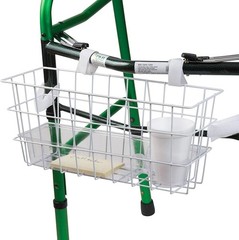 16×5.5×7 in Walker Basket with Cup Holder, Easy Install, Rust-Resistant