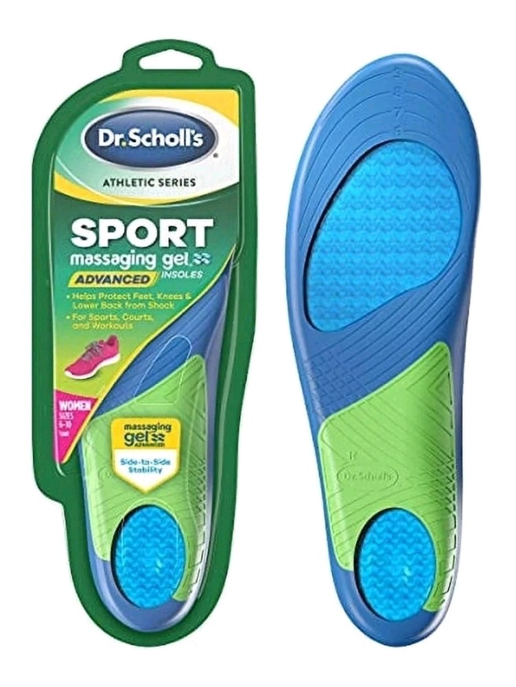 Dr Scholls Sport Massaging Gel Advanced Shoe Insoles Women Size 6-10 (1 PAIR)