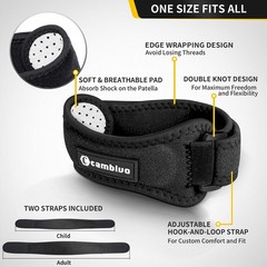 CAMBIVO 2 Pack Patella Tendon Knee Straps, Brace for One Size, Black