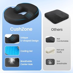 Donut Pillow for Tailbone Pain, Hemorrhoids – Cooling Gel Memory Foam Chair Seat