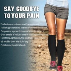 3 PAIRS Compression Socks Wide Calf Plus Size L Knee High 15-20mmHG Sports
