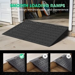 36″ x 24″ Shed Ramp Black Loading Ramp 900LB Loading Dock Ramp for Garages Barns
