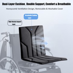 Yuwell H065C Lightweight Manual Wheelchair for Adults Foldable Transportation