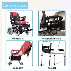 Outdoor Wheelchair Side Pouch Storage Bag Armrest Pocket Organizer Holder Pocket