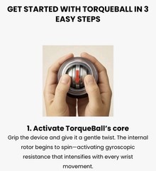 TorqueBall Self-Starting Gyroscope Ball Hand Therapy Device LCD Tracker