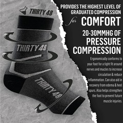 Thirty48 Plantar Fasciitis Compression Socks(1 or 2 Pairs), 20-30 mmHg Foot C…