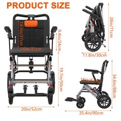 Garvee Folding Wheelchair for Seniors Lightweight Aluminum Flip Armrests outdoor