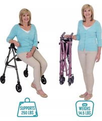 Stander Saver Space Saving Rollator Walker Lightweight Foldable Standard Size