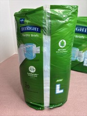 (2)Adult Diapers Extra Heavy Absorbency L 56in-56in 20 Count FitRight Waist Size