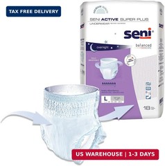 Seni Active Super Plus Unisex Adult Incontinence Underwear, Heavy Absorbency, Pu