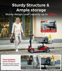 350LB 4 Wheels Mobility Scooter Power Wheelchair Folding Electric Clearance SALE
