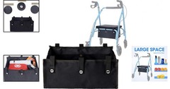 Large Under Seat Rollator Bag – Stylish Basket for Four Wheel Walkers (Black)