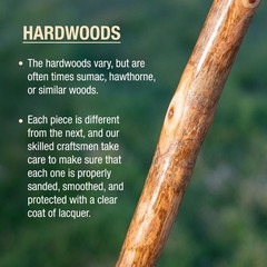 Brazos 48″ Handcrafted American Hardwood Walking Stick for Men and Women Made…