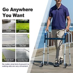 Walker Ski Glides, Universal Fit for Folding Walkers,Easy Install Durable Rubber